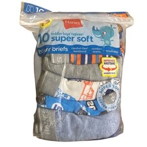 Hanes Toddler Boys Tagless Super Soft Boxer Briefs 10 Pack Size 4T